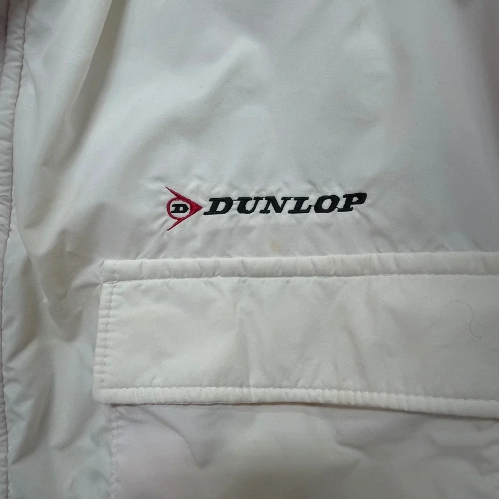 Vintage Dunlop‎ Red White Track Jacket Windbreaker Bomber Style XL Made USA